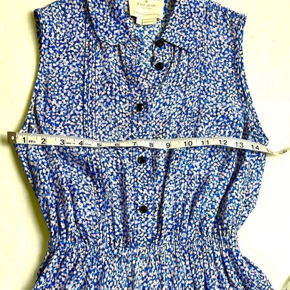 Kate Spade Blue Petals Collared Sleeveless Mini Dress - Picture 13 of 15